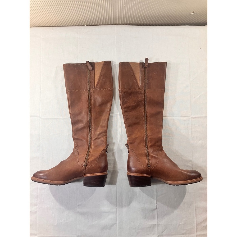Timberland Womens Tall Knee High Leather‎ Boots Brown Size 7.5 Side Zip